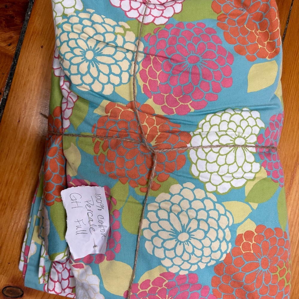 Garnet Hill 100% cotton Zinnia sheet set, double/full